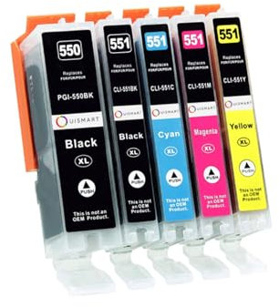 5 Druckerpatronen mit Chip kompatibel für Canon PGI-550 / CLI-551 für Pixma IP-7200 IP-7250 IX-6850 MG-5450 MG-5500 MG-5550 MG-5600 MG-5650 MG-5655 MG-6450 MG-6650 MX-720 MX-72 5 MX-920 MX-925