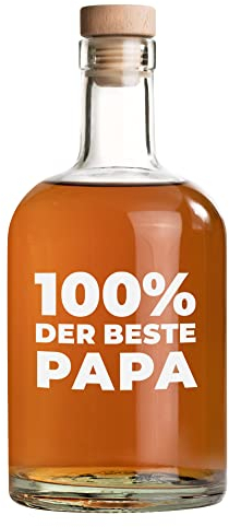 AMAVEL Glasflasche mit Gravur, Flasche mit Korken für Papa, Apothekerflasche zum Befüllen, Vatertagsgeschenk, Deko Abfüllflasche aus Glas, Geschenke für Männer, Gravierte Ginflasche, 700 ml