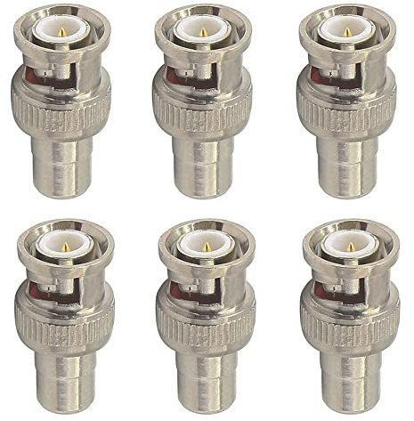 Ysruanh 6 PCS RCA to BNC Adapter BNC Connector Coaxial Cable Connectors | AV to HDMI converter | RCA Female to BNC Male Video Adapter Connection for CCTV Camera System