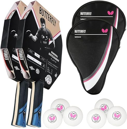 Butterfly® Dimitrij Ovtcharov Platin Tischtennisschläger | Eva-Technologie | ITTF zertifizierter Pan Asia Belag mit 1,7mm Schwamm | Tischtennis Racket Bat TT für trainierte Spieler