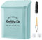 MONJITA Magnetic Lint Bin for Laundry Room, Metal Trash Can with Lid for Dryer, Farmhouse Lint Holder, Laundry Co Sign, Laundry Room Storage Decor with Dryer Lint Brush (Mint)