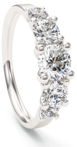 Kolibri Rings Damen Ring Zirkonia Silber 925 Verlobungsring Stapelring Vorsteckring Zirkonia Gratis Schmucketui (48 (Ø 15,3 mm))