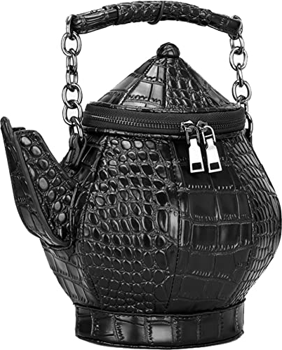 Fopytu Teapot Shaped Crossbody Handbag Novelty Gothic Purse -handle Tote Women's Shoulder Bags