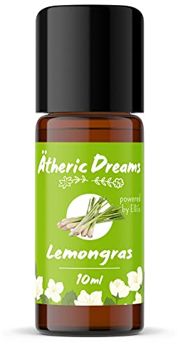 Ätheric Dreams | Lemongras | Reines ätherisches Öl | 100% Naturrein für Aromatherapie, Massage & mehr | Für Duft Diffusor, Badezusätze & Co | 10ml