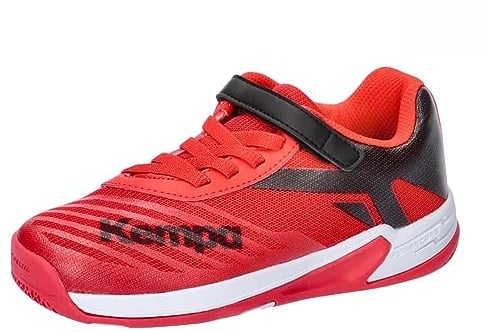 Kempa Unisex Kinder Wing 2.0 Junior Handballschuhe, Sportschuhe, Turnschuhe, Schwarz Rot, 29 EU