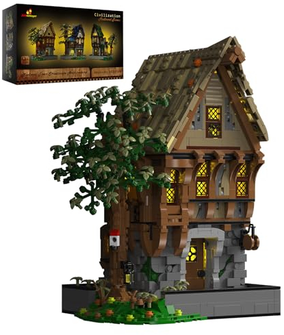 JMBricklayer Medieval Blacksmith Shop Lighting Building Set 30122 - Luce LED retrò per costruzione, casa da collezione, regalo per adulti e ragazzi (1991+ pezzi)
