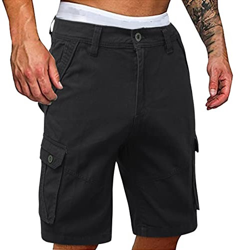 Lightning Deals of Today Prime Clearance Hose Herren Winter Taschen Outdoorhose Herren Multi Gerade Hose Shorts Einfarbig Outdoor Overalls Hose Kurze Knopftasche Cargohose