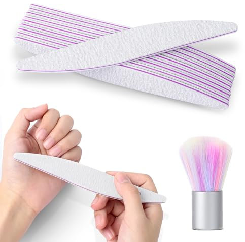 AiQInu 10 pièces limes a ongles 100/180 Grit, Professionnel double face planches d'émeri outil de manucure pour la maison et l'utilisation de salon cadeaux pour les femmes