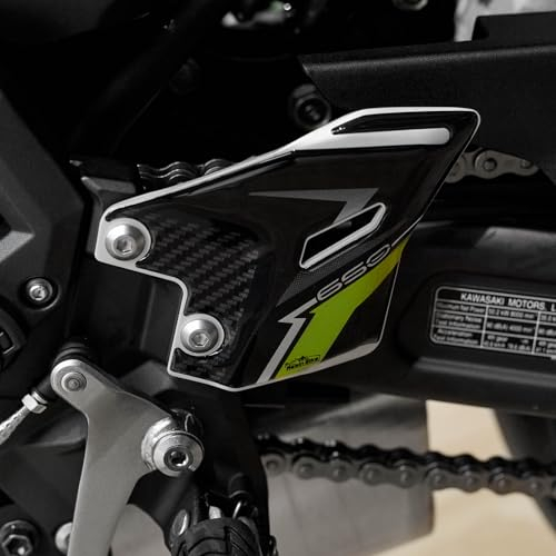 Resin Bike Aufkleber Motorrad Kompatibel Mit Kawasaki Z650 2024 Schwarz. Motorrad-Fersenschützer vor Stößen und Kratzern. Klebstoff Harz Aufkleber Set - Stickers Made in Italy