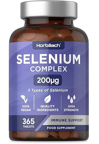 Selenium 100mcg | 365 Comprimés Vegan | Complexe de Sélénite et L-Sélénométhionine | Pour Système Immunitaire, Cheveux et Ongles | Selenium Complex | Horbaach