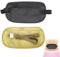 Sichere Reise-Bauchtasche, verstellbarer Riemen, kleine Hüfttasche für Damen und Herren, Workout, Laufen, Reisen, Wandern, Handy, Reisepass, Bargeld, sichere Tasche, 2 Stück, Schwarz, Beige,