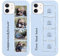 Yoedge Personalized Phone Case for iPhone 12/iPhone 12 Pro 6.1, with Your Own 4 Photo Picture Text Self Designed Protective Cases, Soft TPU Silicone Shockproof Custom Cover, for Girls Women Blue