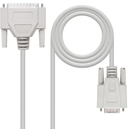 Blendend Cavo serie Null Modem con connettori DB9 femmina a DB25 maschio, lunghezza 1,8 metri, ideale per connessioni dati tra dispositivi.