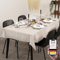chambry Tischdecke 100% Leinen Stonewashed – Handarbeit Made in Germany – Größe und Farbe wählbar – hochwertige und nachhaltige Tischwäsche aus Naturmaterial - Sand 110cm x 135cm