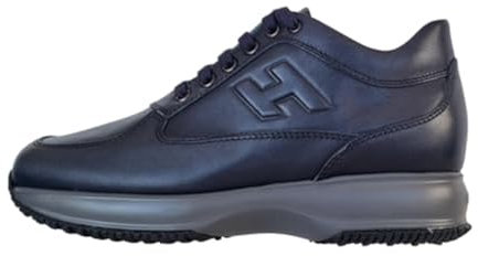 Hogan Scarpe Uomo Interactive H Rilievo in Pelle HXM00N090427X7U806 Blu Biro (Blu, Sistema Taglie Calzature EU, Adulto, Numero, Media, 40)