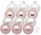 Inge Glas große Weihnachtskugeln mit Haken | Christbaumkugeln aus Glas | Set 12 Kugeln 8cm groß und 40 Aufhänger | Christbaumschmuck Weihnachtsbaumkugeln (Noble Rose | rosa weiß)