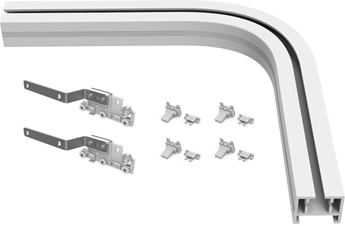 Quoya QL600/AT5810 Smart Electric Track - Aluminium 90-Grad-Biegungs-Set (1 x 90-Grad-Biegung mit Zubehör) (funktioniert nicht mit QL500-Modell)