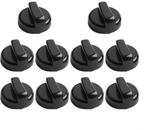 Gas Fireplace Knobs Set of 10 Black Plastic 8mm for Patio Heaters Grills Outdoor Cooking Replacement Parts