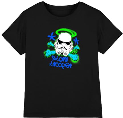 Star Wars Stencil Trooper Unisex Kids T Shirt, Black, 3-4 Years