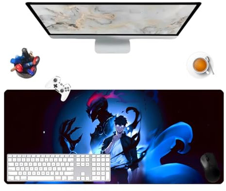 Solo Leveling Pretty Anime Mauspad für Büro, rutschfest, strukturierte Oberfläche, 900 x 400 x 3 mm, für Computer, Gamer, Zuhause und Laptops (8)