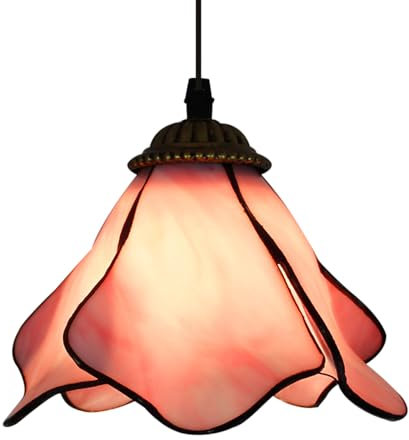 Chao Zan Hängelampe Kreative Glas Blume Pendelleuchte E27 Stil Blütenblatt Hängeleuchte Vintage Esstisch Retro Deckenleuchte Dekorative Kronleuchter Lampenschirm Restaurant Schlafzimmer Küche (B)