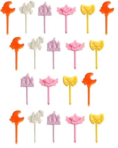 UYRVAPE 20pcs Mini tenedores de frutas de dibujos animados para niños, unicornio palillos de dientes para niños accesorios para bento, mini pinchos adultos postre frutas fiesta infantil