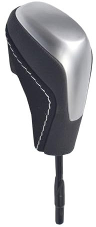 Yoegerery Automatisch Leder Schaltknäufe Schaltknauf Kopf für BMW E81 E82 E87 E90 E91 E92 E93 E84 E61 E60 E36 E46 E39 E38 E53 E83 Z3 (Silber-2, Kurzer Typ)