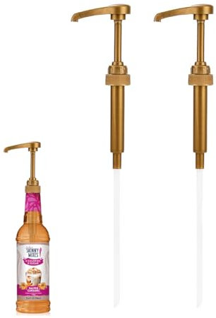 2-Pack Universal Syrup Pump Dispenser for Coffee & Cocktail Bottles - Easy-Clean Durable Liquid Pump Fits 750ml/1 Litre Bottles (Torani, DaVinci, Monin Compatible) - Barista & Kitchen Accessories