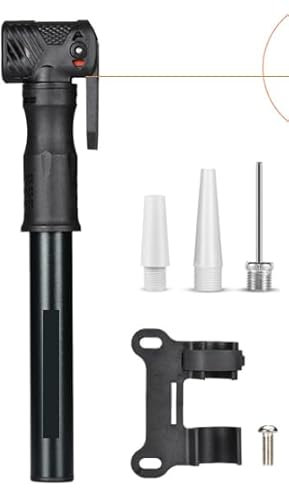 Pompa per Bicicletta con Manometro, [100 PSI] [Con Accessori] Diyife Mini Pompa Bici, Pompa Bici Portatile, Pompa da Bicicletta per Valvole Presta e Schrader, per Bici da Strada, MTB, BMX e Palloni