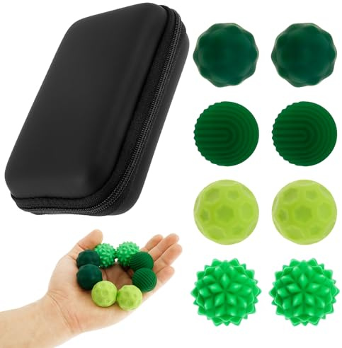 TNTGMG Magnetische Toys,8 Stück Silikon Zappelspielzeug mit Texturen und Aufbewahrungsbox,Kugeln Länge 3 bis 3,5 cm,Magnet Ball Stress Relief Sensorik Spielzeug für Erwachsene,Jugendliche(Grün)