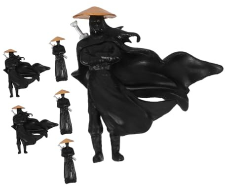 Toyvian Lot de 6 figurines miniatures de guerrier chinois antique pour micro paysage, bonsaï et aquarium, artisanat complexe et design élégant