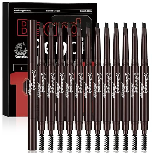Noerrors 12Pcs Beard Pen Filler for Men Hair Enhancement Pencil Kit Black