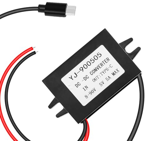 AYWHP DC 10-90V zu 5V 5A spannungswandler，usb c 10-90V adapter，10-90V zu 5v USB-C Buck Konverter wasserdichtes Type-C Stromversorgungsmodul für Raspberry Pi 4
