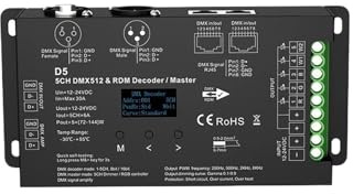 BTMFGVWLB 12-24V DMX512 CV OLED D5 Dotato di XLR3 RJ45 8/16Bit 5CH PWM 0-100% decodificatore dimmerabile Controller principale Adatto