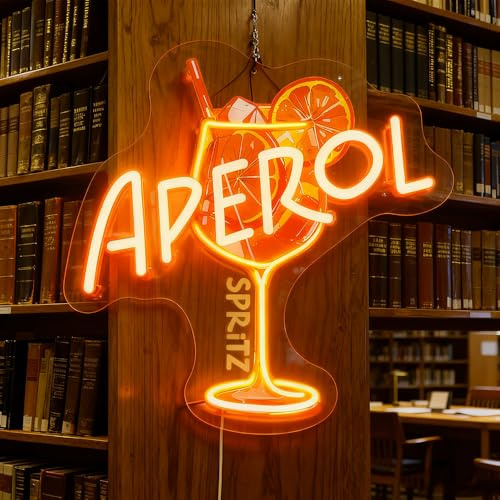DAJASD Aperol Spritz Neon Schild, Aperol Spritz Neonschilder, USB Dimmbare Cocktail Led Schild, Aperol Geschenk für die Hausbar, Küche, Schlafzimmer, Kneipe, Party, Lounge-Dekor(36 * 31 cm)