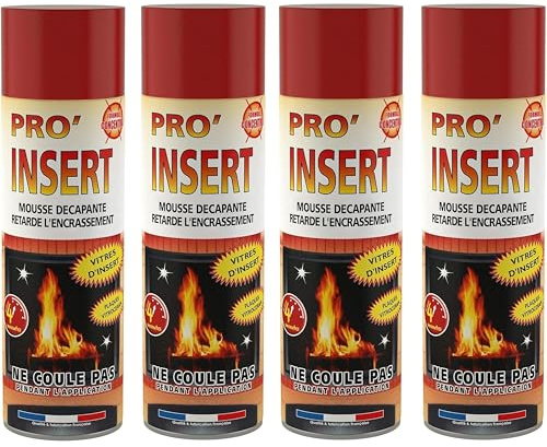 Fulgator - PRO INSERT - Mousse décapante Vitres inserts - Lot de 4 x 500 ML - Fabriqué en France