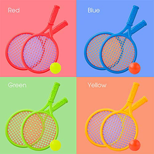 Xiuganpo Tennis-Set für, Lustiges Tennisschläger-Ball-Set für das Training, Hochwertiges ABS-Gehäuse, Bequeme Griffe, Ideal für Draußen und Drinnen, Gelb/Rot/Grün/Blau (Rot)