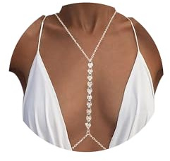 MIYUEFAN Körperketten für Frauen, Bauchkette Gold Taille Kette Body Chain | Sexy Bauch Taille Kette Bikini BH Kette Strass Brustkette Sommer Strand Nachtclub Körper Zubehör Schmuck für Damen Mädchen