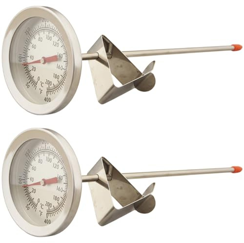 Thermometer Kochen, 2 Stück Fleischthermometer Und Kochthermometer Für Flüssigkeiten, Bratenthermometer Analog Mit 20 Cm Langer Sonde, Ideal Für Grillen, Backen Und Frittieren 