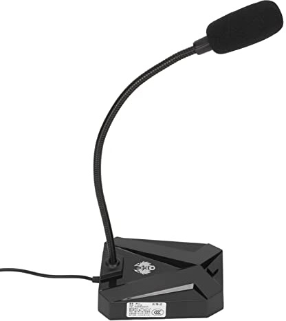 RASTKY Microfono con Tubo Metallico con Riduzione del Rumore di qualità per Giochi, Chat Vocale, Conferenza Karaoke, Design del Tubo Metallico, Plug and Play, PC, Tablet (Testa di leone)