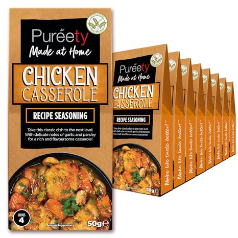 Pureety Gluten Free Chicken Casserole Recipe Seasoning | 50g Per Pack | Restaurant Quality Meals at Home | Serves 4 Per Pack (9 pack)