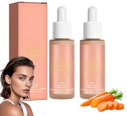 2 Stück Bräunungstropfen zum Trinken 2026 Neu Tan Drops zum Trinken Sun Glow Tropfen zum Trinken Selbstbräuner für Körper und Gesicht