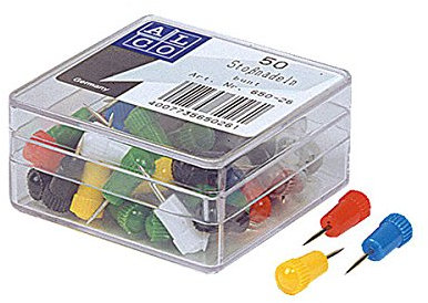 Alco-Albert Stoßnadeln, blau, Reißzwecken, Basic, Kunststoff, Metall, Blue