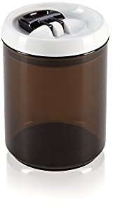 Leifheit Fresh and Easy Kaffee Vorratsbehälter, 1, 4 L, rund, luft- und wasserdichte Vorratsdose mit patentierter Einhand-Bedienung, Frischhaltedose, stapelbare Aufbewahrungsboxen, Kaffeebohnen