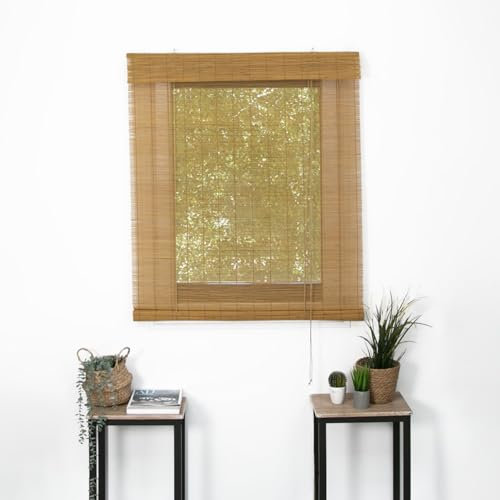 MADECOSTORE Roll'up Bambou Fins rondins pour intérieur - Caramel - L120 x H180cm