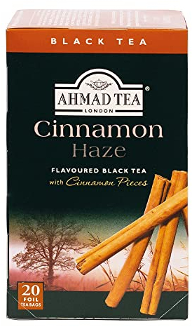 Ahmad Tea Cinnamon Haze Té negro con sabor a canela, 20 bolsitas de té con banda/etiquetadas, 40 g