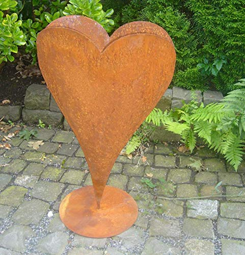 terracotta-toepfe-de Herz 60 cm aus Metall, bepflanzbar in Edelrost Optik, Deko für Garten und Wohnung Valentinstag