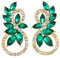 Scintillante Strass Verde Marquise Cristallo 8 Forma Infinita Oro Orecchini, Festa Ballo Abito da Sera