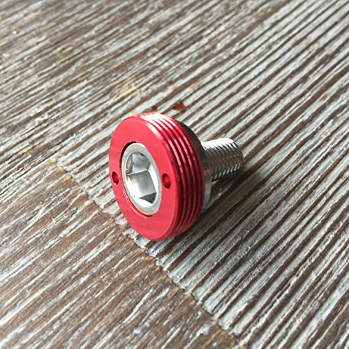 Unbekannt Kurbelschrauben farbig mit Alukappe Vierkant Innenlager MTB/Road Tuning Caps Axle Bolts (Rot)