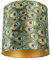 QAZQA Baumwolle Velour Lampenschirm Pfau Design 40I40I40 mit Gold I Messingenem Interieur,